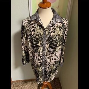Nygard 3/4 Sleeve Button Down Blouse #95